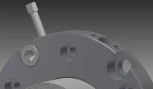 A close up of the side of a metal object.