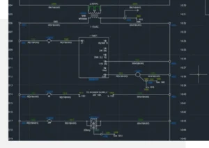 A technical schematic diagram displaying an electrical circuit with labeled components, connections, and measurements.