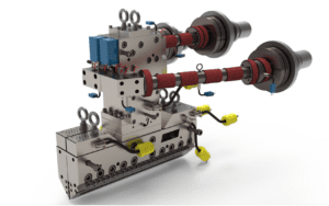 A machine with many parts on it